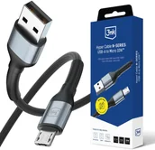 Kable USB - Kabel USB 3MK USB-A - microUSB 3 m Czarno-szary - miniaturka - grafika 1