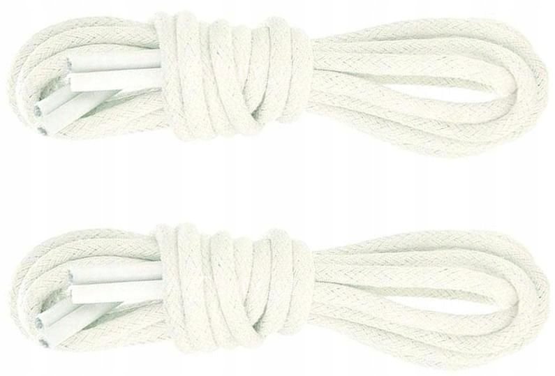 G9-59 BIAŁE CIENKIE OKRĄGŁE SZNUROWADŁA 2,5 mm BAWEŁNIANE SZNURÓWKI 160 cm