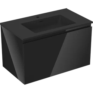 Mexen Orio szafka łazienkowa 80 cm z umywalką Otis, 1 szuflada, czarna połysk/czarna mat - 91A10-08047-1-BF70-W18M71 - Szafki łazienkowe - miniaturka - grafika 1