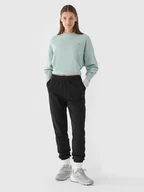 Spodnie damskie - Spodnie dresowe joggery damskie 4F 4FWAW24TTROF0925-20S Czarny - miniaturka - grafika 1