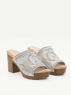 Klapki i japonki damskie - Bellucci Klapki w kolorze srebrnym - miniaturka - grafika 1