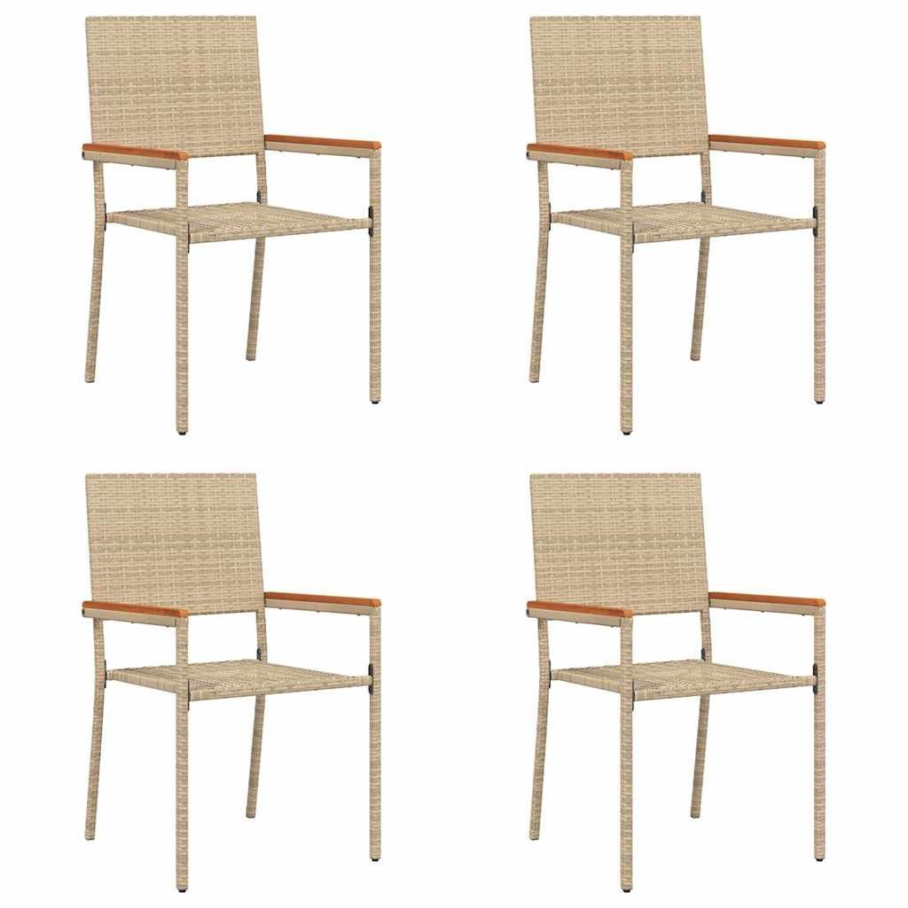 vidaXL Krzesła Ogrodowe 4 pcs Kremowy, brązowy