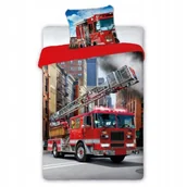 Pościel dla dzieci - Pościel Bawełna 140x200 70x90 Strażacki Wóz Dynamiczny Nadruk - miniaturka - grafika 1
