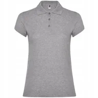 Koszulki i topy damskie - Koszulka POLO Damska Bawełna PIQUE Roly STAR 6634 SZARY Heather XL - miniaturka - grafika 1
