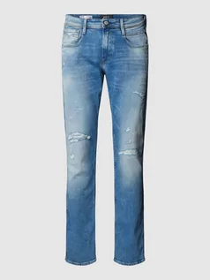 Spodnie męskie - Jeansy z efektem znoszenia model ‘Anbass’ - grafika 1