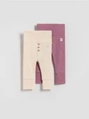 Komplety dla niemowląt - Reserved - Bawełniane legginsy 2 pack - jasnofioletowy - miniaturka - grafika 1