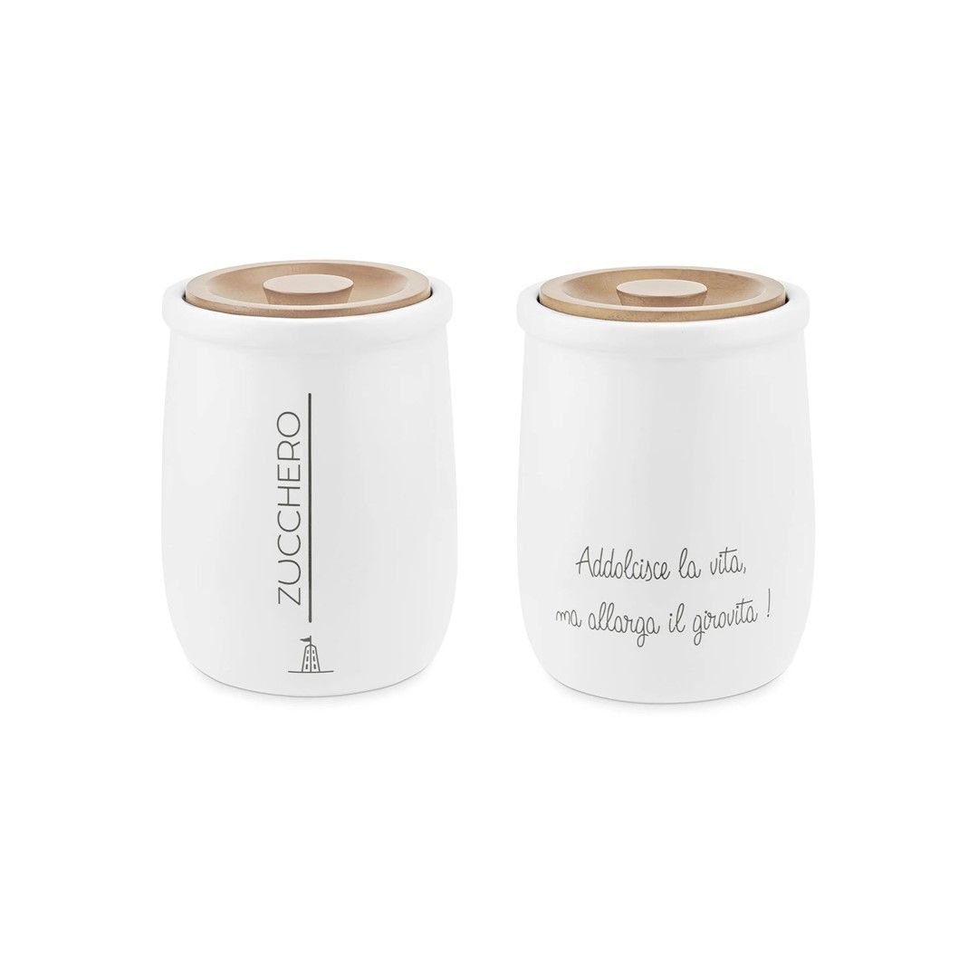 Pojemnik na cukier 800 ml Gli Onesti biała porcelana La Porcellana Bianca