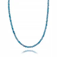 Naszyjniki - Naszyjnik Choker Naturalne AKWAMARYNY Faset 3,0mm srebrne zapięcie dł. 45cm - miniaturka - grafika 1