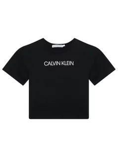 Koszulki dla chłopców - Calvin Klein Jeans T-Shirt Institutional Logo Boxy IG0IG01064 Czarny Regular Fit - grafika 1