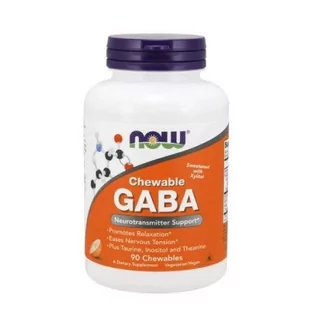 Now Foods Foods FOODS Gaba + Tauryna+ Inozytol+ L-Teanina 90 tabletek do ssania NW218 - Witaminy i minerały - miniaturka - grafika 1