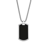 Naszyjniki męskie - s.Oliver naszyjnik męski ze stali szlachetnej, z agatem, 60 cm, srebrny, w pudełku, 2028415 - miniaturka - grafika 1