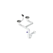 Syfony - Syfon do zlewu 2-komorowego d115 2xprzelew - miniaturka - grafika 1