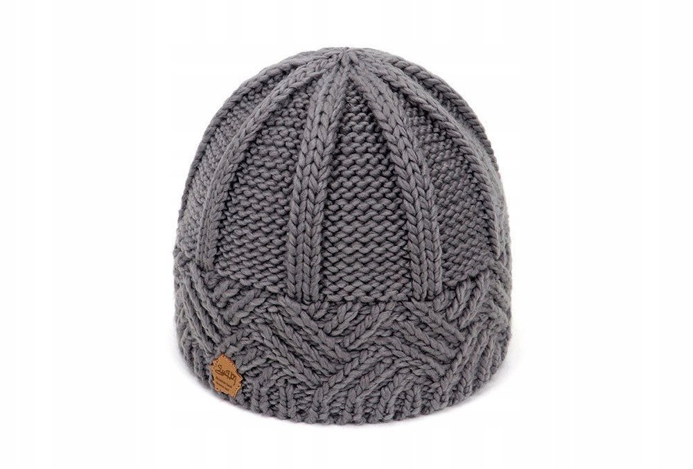 CZAPKA damska SZARA ciepła zimowa komfortowa na zimę HANDMADE