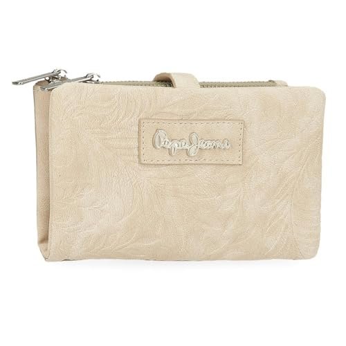 Pepe Jeans Jana Portfel z portmonetką Beżowy 14,5x9x2 cm Poliester i PU by Joumma Bags, beż, Talla única, Portfel z portfelem