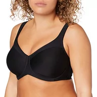 Biustonosze - Triumph Modern Soft+Cotton W01 Damski biustonosz z obręczami, Czarny, 95E - miniaturka - grafika 1