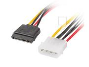 Kable komputerowe i do monitorów - Molex LANBERG LANBERG Kabel zasilający SATA x2 M/F 30cm (CA-HDSA-11CU-0030) - miniaturka - grafika 1