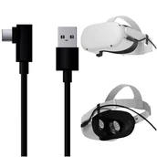 Kable USB - Kabel do okularów VR Alogy przewód USB do USB Type-C 5m do Oculus Link Quest 1 2 Czarny - miniaturka - grafika 1