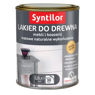 Lakiery do wnętrz AQUARETHANE 0.25 l Jeansowy SYNTILOR - Farby i impregnaty do drewna - miniaturka - grafika 1