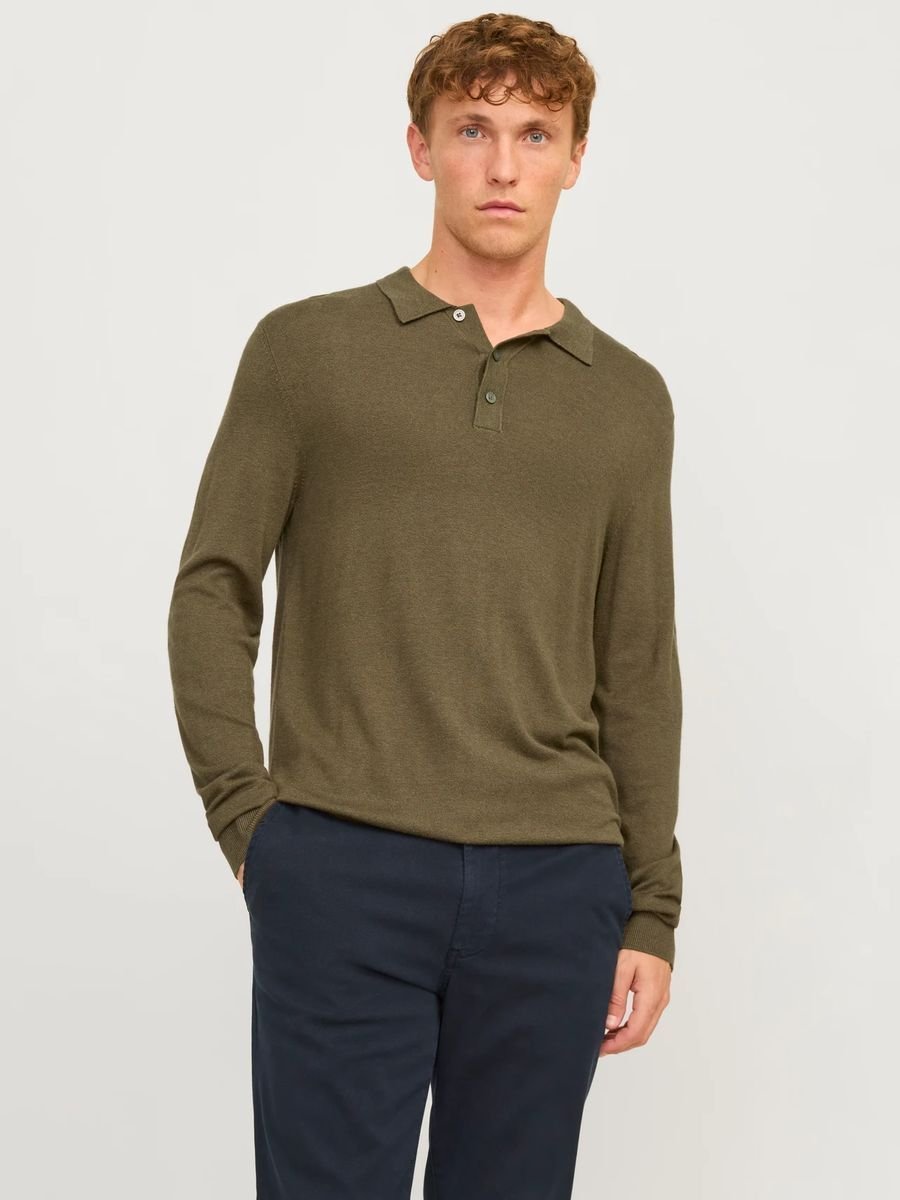 maglie uomo jack and jones premium 12259650 william polo peat melange
