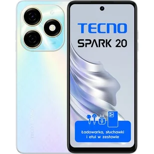 TECNO SPARK 20 8/256GB Cyber White Biały - Telefony komórkowe - miniaturka - grafika 1