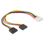 Kable komputerowe i do monitorów - Molex LANBERG LANBERG Kabel zasilający SATA x2 M/F 30cm (CA-HDSA-11CU-0030) - miniaturka - grafika 1