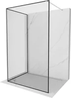 Ścianki i drzwi prysznicowe - Mexen Kioto ścianka prysznicowa Walk-in 100 x 80 cm, czarny wzór, chrom - 800-100-212-01-70-080 - miniaturka - grafika 1