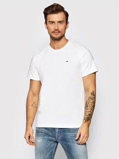 Koszulki męskie - Tommy Jeans T-Shirt Classic DM0DM09598 Biały Regular Fit - grafika 1