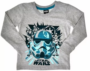 Bluzy dla dziewczynek - Bawełniana bluzka dla dzieci Star Wars Szara - grafika 1