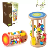 Zabawki interaktywne dla dzieci - Joueco Drewniany kolorowy walec z kuleczkami Joueco - miniaturka - grafika 1