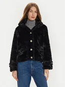 Płaszcze damskie - Vero Moda Futro Sonjaeva 10310303 Czarny Regular Fit - miniaturka - grafika 1