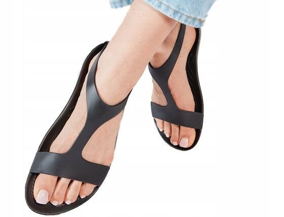 Sandały Damskie Crocs Serena Klapki Czarne Sexi Technologia Croslite R.39,5