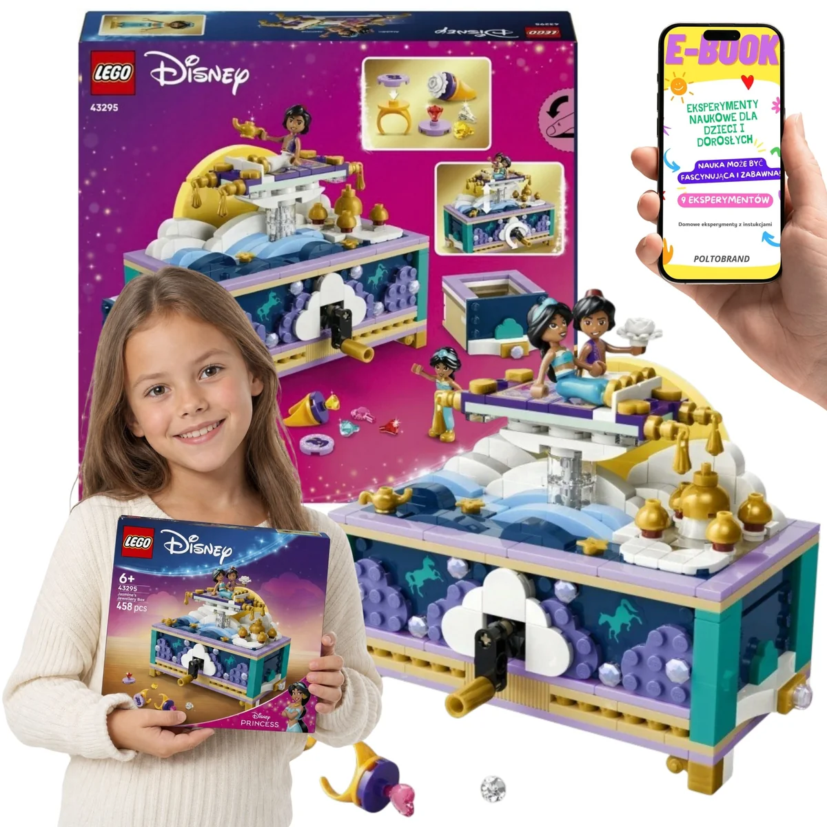 LEGO DISNEY PRINCESS Szkatułka na biżuterię Dżasminy • 458 el. 43295