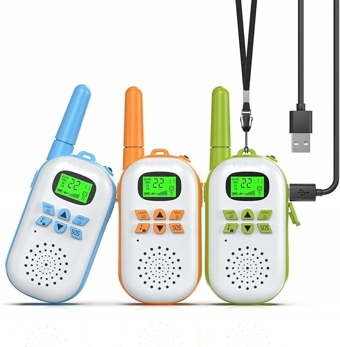 Aptel Inspireyes Walkie Talkie dla Dzieci ładowalne, Zestaw 3 szt krótkofalówki