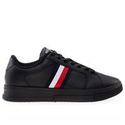 Trampki męskie - Buty Tommy Hilfiger Supercup Stripes Leather Ess FM0FM04895-BDS - czarne - miniaturka - grafika 1