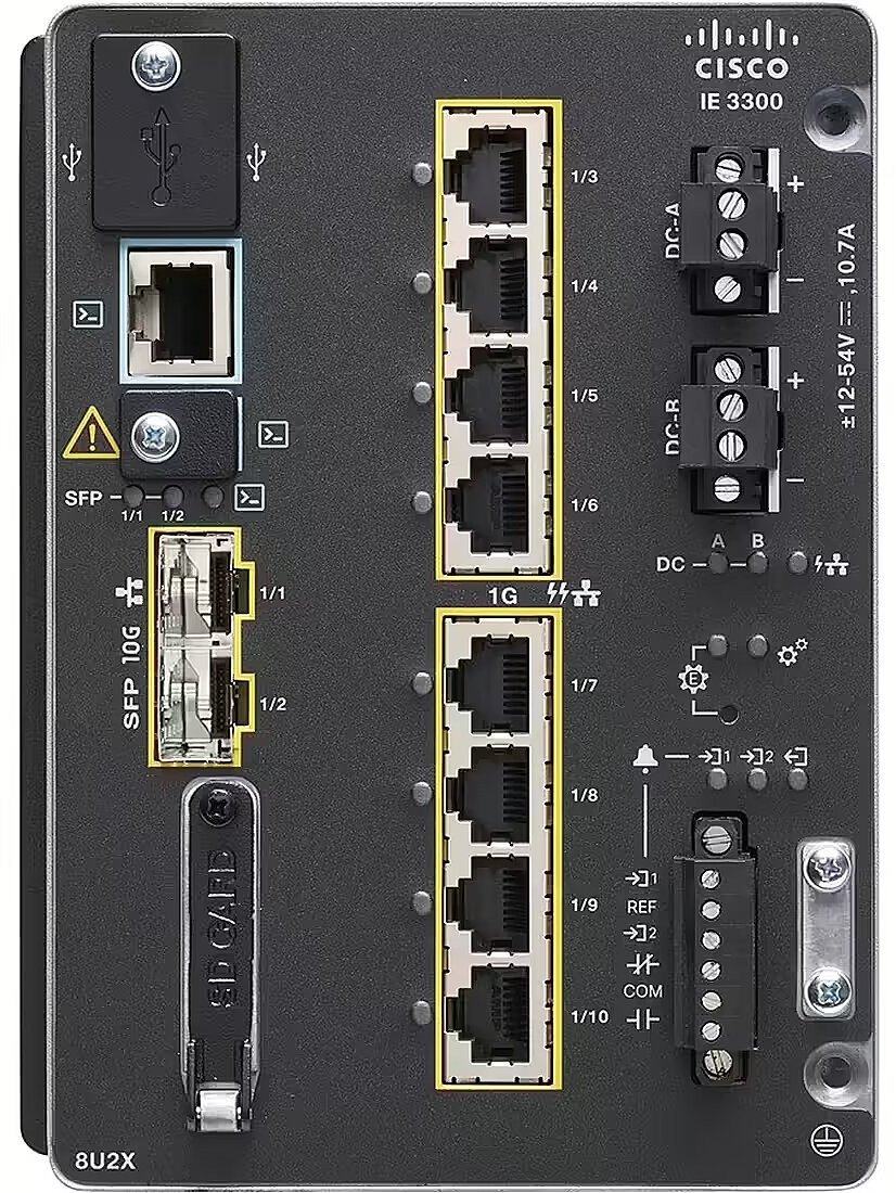 Cisco CATALYST IE3300 W/ 8 GE COPPER IE-3300-8U2X-A