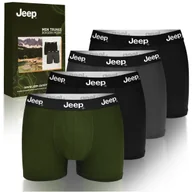 Majtki męskie - JEEP Zestaw Klasyczne Bokserki Męskie Ciemne Kolory Bawełna 4pak R. XXL - miniaturka - grafika 1