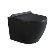 Miski WC - Czarna matowa miska wc wisząca Rimless Mizu Hydrosan - miniaturka - grafika 1