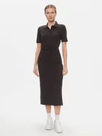 Sukienki - Tommy Hilfiger Sukienka codzienna Reg Breton Midi Polo Dress Ss WW0WW42030 Czarny Regular Fit - miniaturka - grafika 1