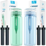 Butelki filtrujące - 2x Butelka filtrująca Wessper Clarti 0,68l miętowa + niebieska + 4x Filtr - miniaturka - grafika 1