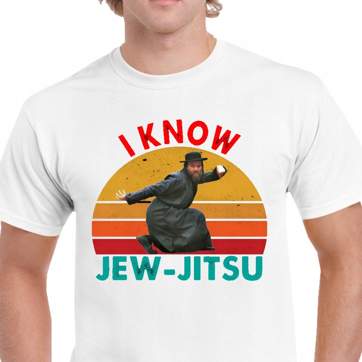 P345 KOSZULKA MĘSKA BAWEŁNA JAKOŚĆ Jew Jitsu I KNOW JEW-JITSU XL