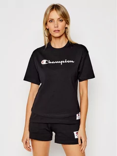 Koszulki i topy damskie - Champion T-Shirt Athletic 113140 Czarny Custom Fit - grafika 1