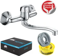 Baterie kuchenne - Bateria kuchenna Sotbe ATRAN Bateria kuchenna ścienna zlewozmywakowa Ruchoma wylewka 30 cm - miniaturka - grafika 1