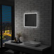 Lustra - vidaXL Ścienne lustro łazienkowe z LED, 60 x 50 cm - miniaturka - grafika 1