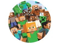Ciasta i półprodukty do ciast - Dekoracyjny opłatek tortowy Minecraft - 20 cm - miniaturka - grafika 1