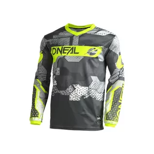 Bluzy na rower - Dziecięcy Jersey MTB O'neal CAMO V.22 gray/neon yellow - grafika 1