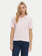 Koszulki sportowe damskie - Tommy Hilfiger Polo 1985 WW0WW43224 Różowy Regular Fit - miniaturka - grafika 1