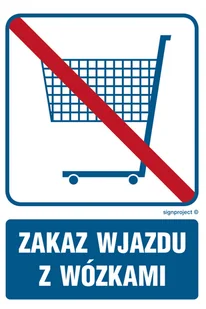 RB509 ZAKAZ WJAZDU Z WÓZKAMI, PN - PŁYTA PCV 1MM; (100X150MM) - Systemy ekspozycyjne i znaki informacyjne - miniaturka - grafika 1