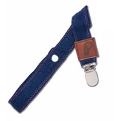 Akcesoria do smoczków - Hi Little One zawieszka do smoczka organiczny BIO muślin Navy - miniaturka - grafika 1