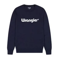 Bluzy męskie - BLUZ AMĘSKA GRANATOWA REGULAR BEZ KAPTURA LOGO WRANGLER XL - miniaturka - grafika 1