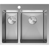 Zlewozmywaki - Mexen Flexo zlewozmywak stalowy 1.5-komorowy 610 x 510 mm, inox - 6446611500-01 - miniaturka - grafika 1